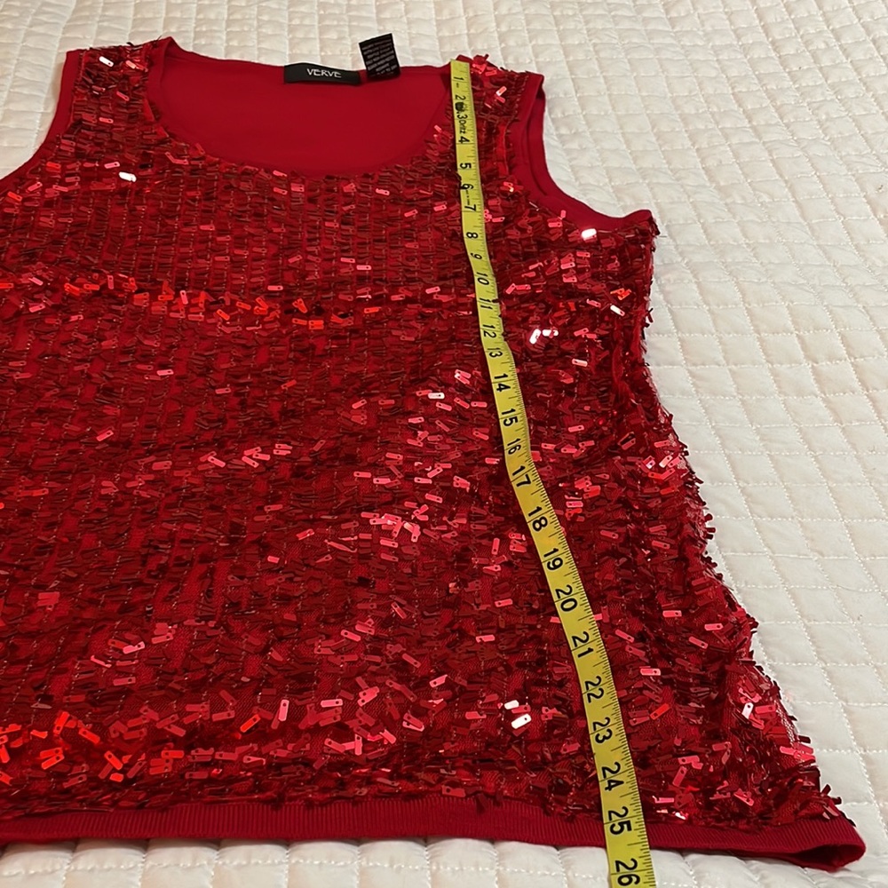 Verve red sequin shell in xl - Picture 5 of 5
